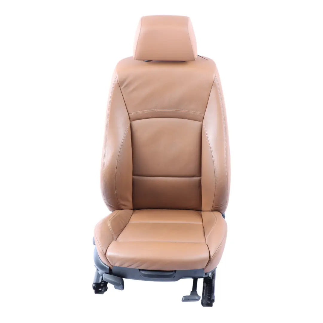 Front Right O/S Seat Saddle Brown Leather Dakota Lumbar to BMW E90 E91 M Sport with Part number 7257602 BMW E90 E91 M Sport Front Right O/S Seat Saddle Brown Leather Dakota Lumbar - SKU 7257602-1 - Part number 7257602