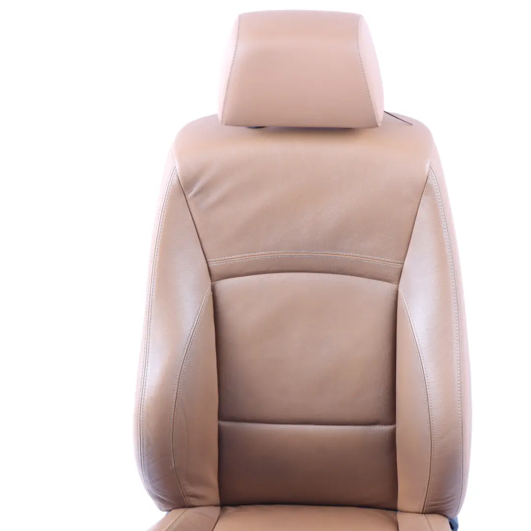 BMW E90 E91 M Sport Front Right O/S Seat Saddle Brown Leather Dakota Lumbar - SKU 7257602-1 - Part number 7257602