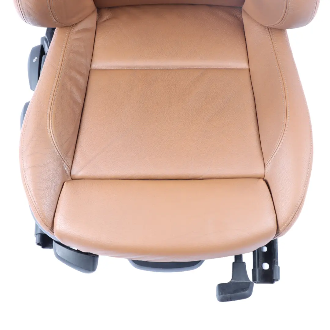 Front Right O/S Seat Saddle Brown Leather Dakota Lumbar to BMW E90 E91 M Sport with Part number 7257602 BMW E90 E91 M Sport Front Right O/S Seat Saddle Brown Leather Dakota Lumbar - SKU 7257602-1 - Part number 7257602