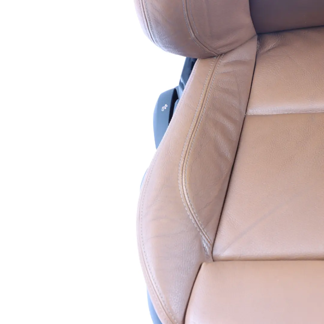 Front Right O/S Seat Saddle Brown Leather Dakota Lumbar to BMW E90 E91 M Sport with Part number 7257602 BMW E90 E91 M Sport Front Right O/S Seat Saddle Brown Leather Dakota Lumbar - SKU 7257602-1 - Part number 7257602