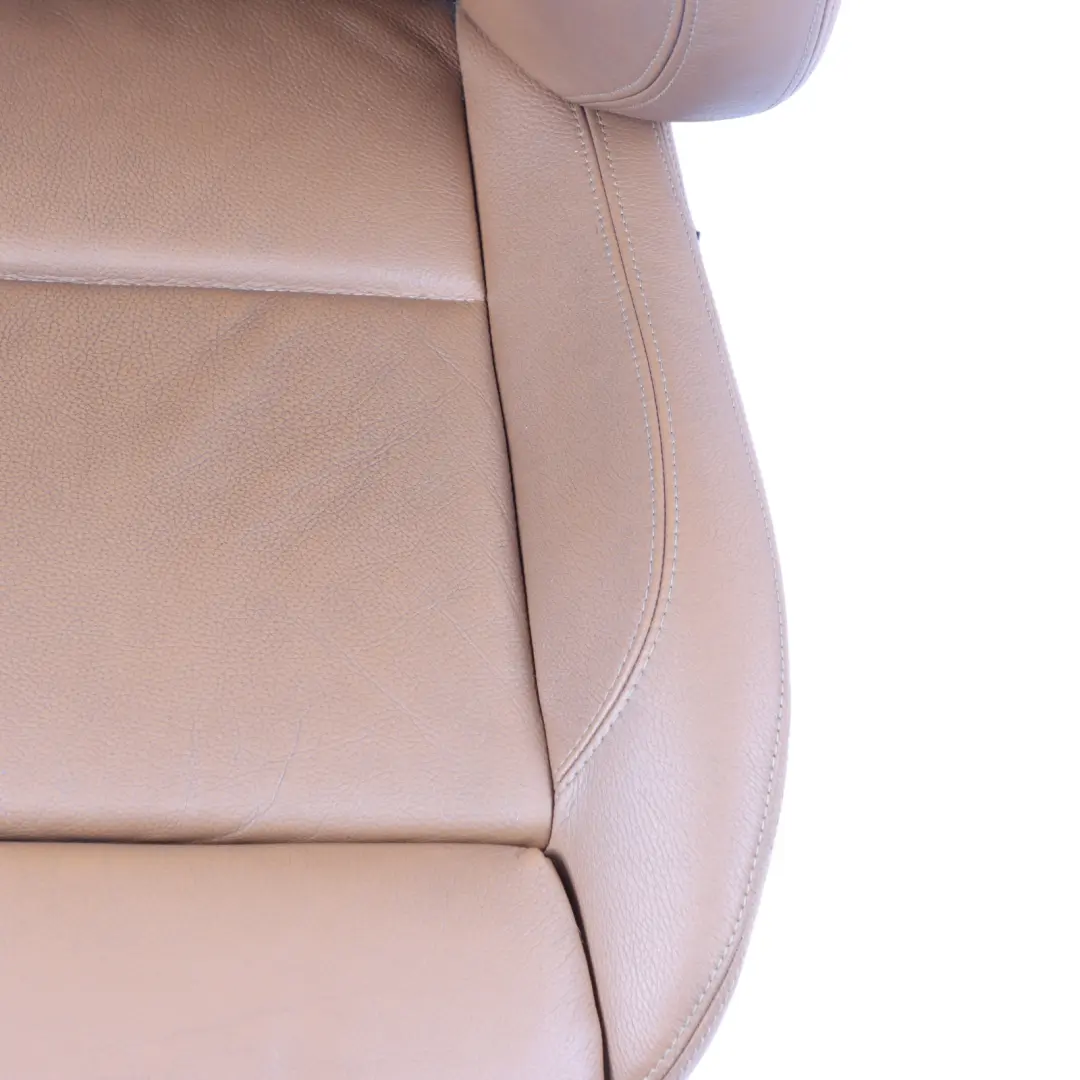 Front Right O/S Seat Saddle Brown Leather Dakota Lumbar to BMW E90 E91 M Sport with Part number 7257602 BMW E90 E91 M Sport Front Right O/S Seat Saddle Brown Leather Dakota Lumbar - SKU 7257602-1 - Part number 7257602