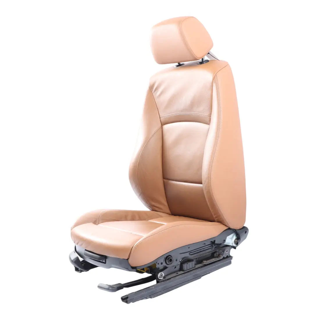 Front Right O/S Seat Saddle Brown Leather Dakota Lumbar to BMW E90 E91 M Sport with Part number 7257602 BMW E90 E91 M Sport Front Right O/S Seat Saddle Brown Leather Dakota Lumbar - SKU 7257602-1 - Part number 7257602