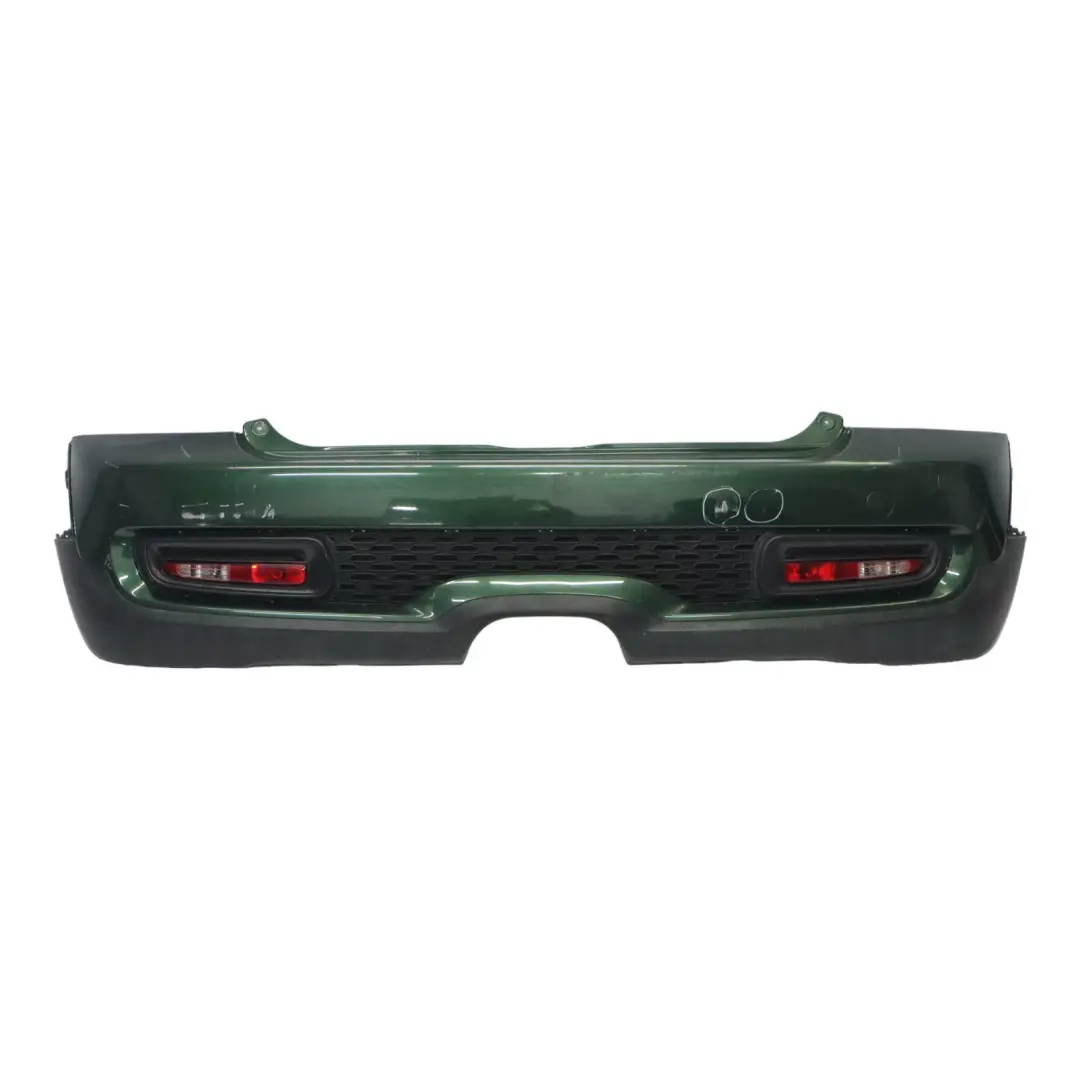 Bumper Cooper S PDC Complete Trim British Racing Green II B22 to Mini R56 LCI Rear with Part number 7264358 Mini R56 LCI Rear Bumper Cooper S PDC Complete Trim British Racing Green II B22 - SKU 7264358-BRGII - Part number 7264358