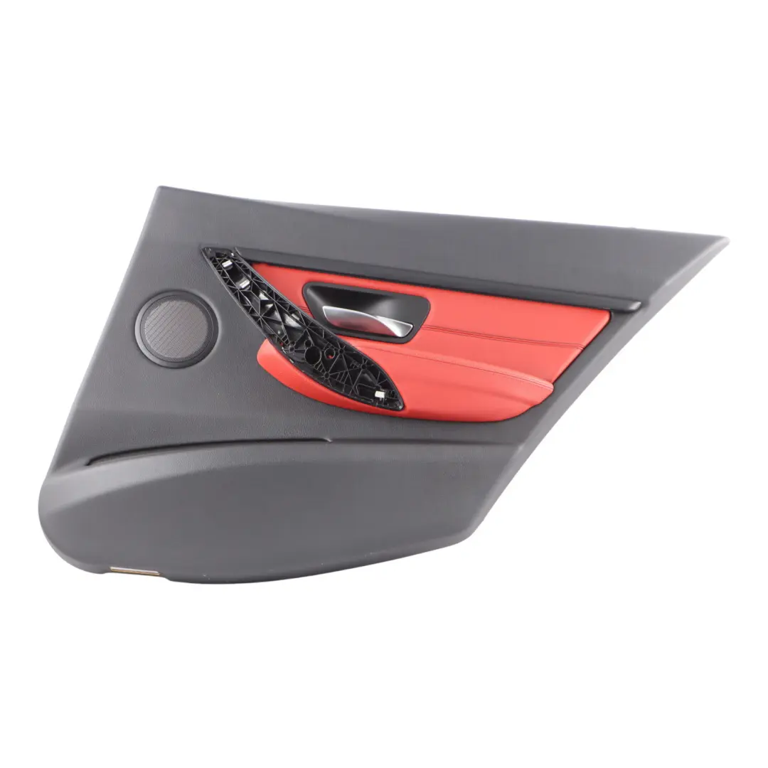 Right O/S Door Card Lining Panel Leather Red Black to BMW 3 F30 F31 Rear with Part number 7280946 BMW 3 F30 F31 Rear Right O/S Door Card Lining Panel Leather Red Black - SKU 7280946 - Part number 7280946