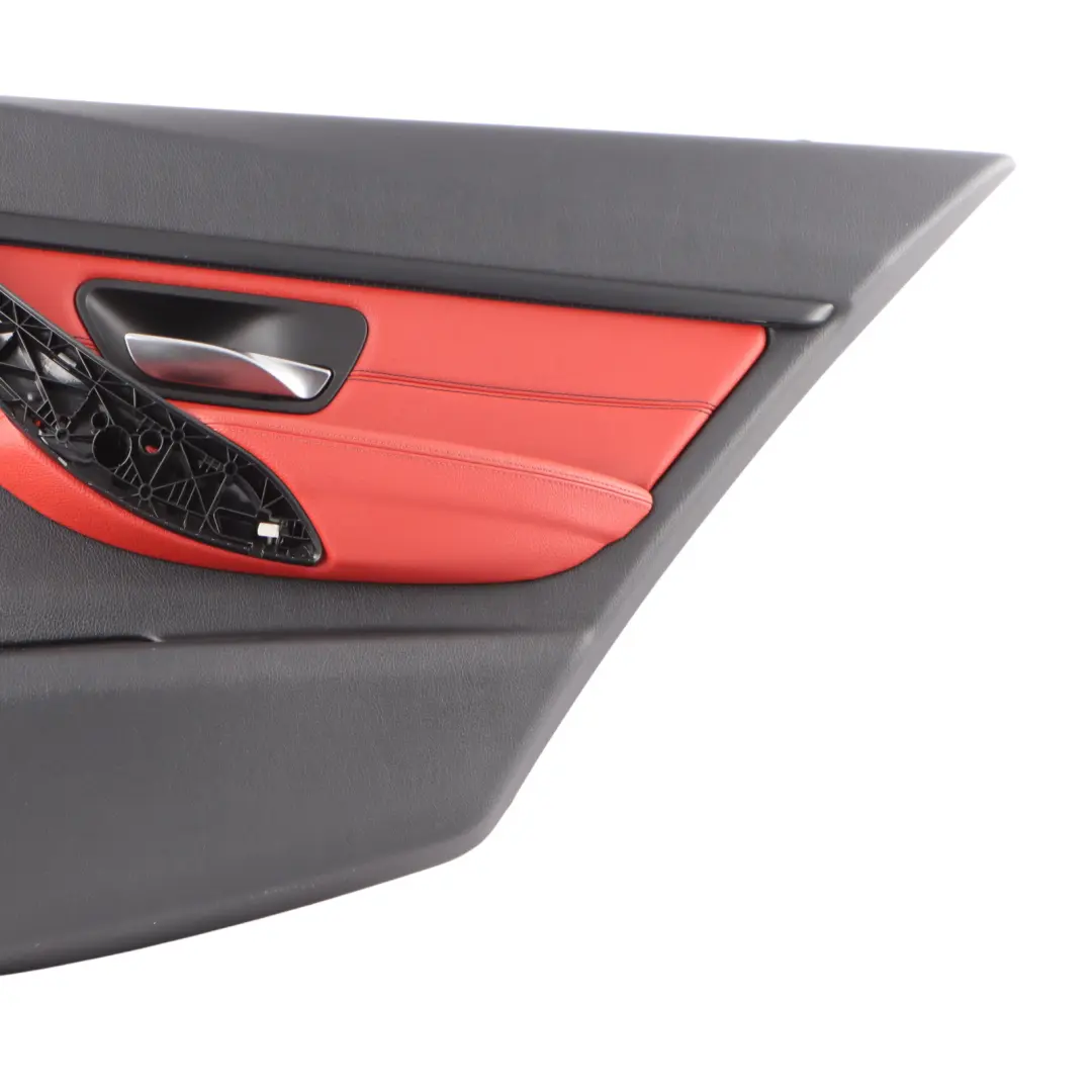 Right O/S Door Card Lining Panel Leather Red Black to BMW 3 F30 F31 Rear with Part number 7280946 BMW 3 F30 F31 Rear Right O/S Door Card Lining Panel Leather Red Black - SKU 7280946 - Part number 7280946