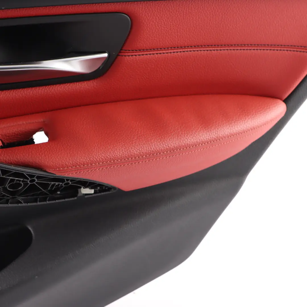 Right O/S Door Card Lining Panel Leather Red Black to BMW 3 F30 F31 Rear with Part number 7280946 BMW 3 F30 F31 Rear Right O/S Door Card Lining Panel Leather Red Black - SKU 7280946 - Part number 7280946