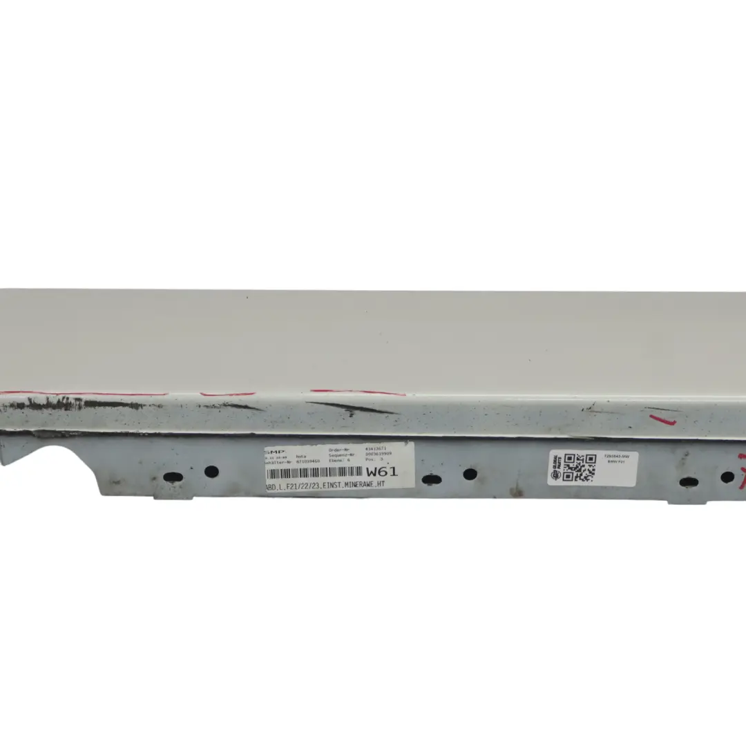 BMW F21 F22 Side Skirt Left N/S Sill Strip Mineralweiss Mineral White - A96 - SKU 7293543-MW - Part number 7293543