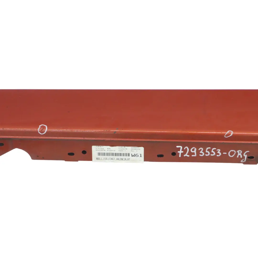 Schwellerleisten Seitenschweller Links Valencia Orange Metallic - B44 für BMW F20 mit Teilenummer 7293553 BMW F20 Schwellerleisten Seitenschweller Links Valencia Orange Metallic - B44 - SKU 7293553-ORG - Teilenummer 7293553