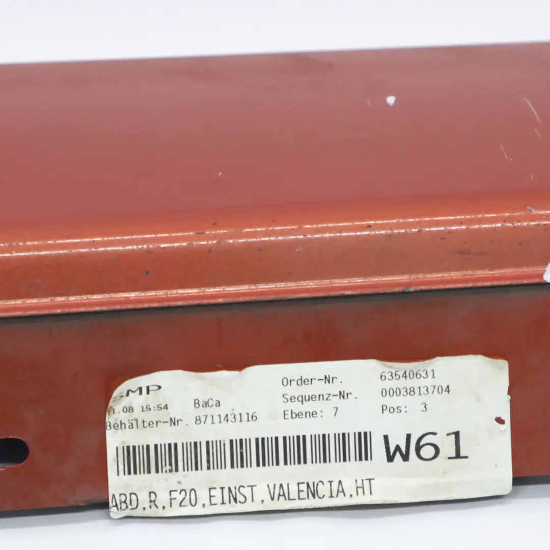 Sill Strip Faldón Lateral Derecho Panel Valencia Orange Metallic - B44 para BMW F20 con número de pieza 7293554 BMW F20 Sill Strip Faldón Lateral Derecho Panel Valencia Orange Metallic - B44 - SKU 7293554-ORG - Número de pieza 7293554