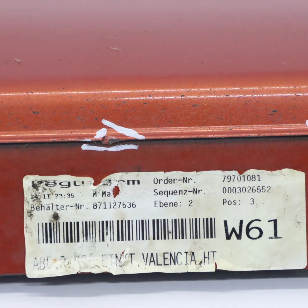Striscia Davanzale Gonna Laterale Destra Pannello Valencia Orange - B44 per BMW F20 con numero di parte 7293554 BMW F20 Striscia Davanzale Gonna Laterale Destra Pannello Valencia Orange - B44 - SKU 7293554-ORG1 - Numero di parte 7293554