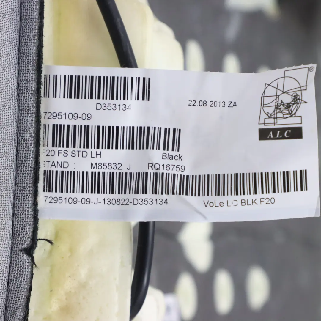  Dossier de Siège BMW F20 F30 LCI Avant Gauche Chauffant Housse Cuir Noir - SKU 7295109-6 - Numéro de pièce 7295109