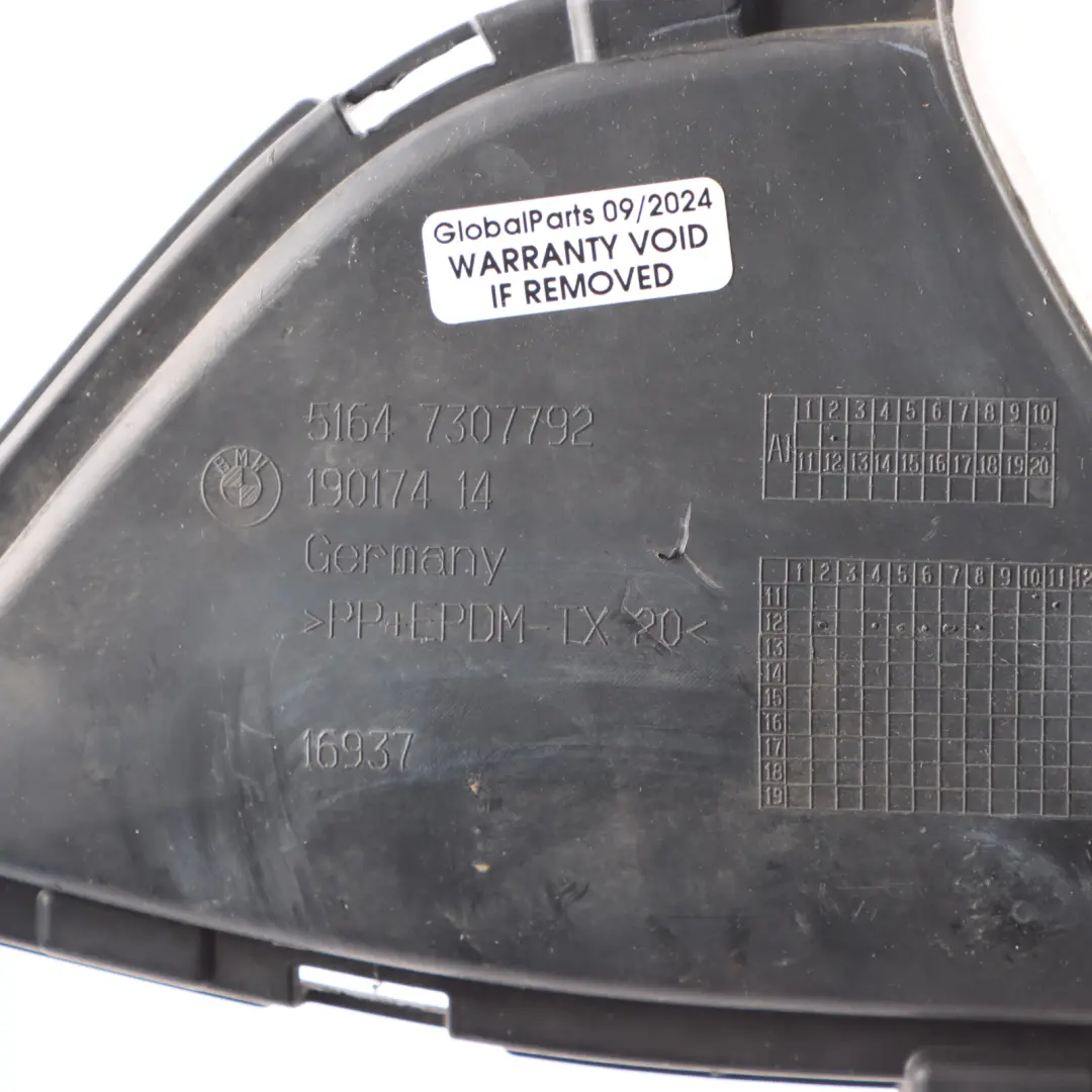 Moldura Rejilla Parachoques Delantero Conducto Aire Izquierda Derecha para BMW X1 E84 con número de pieza 7307792 BMW X1 E84 Moldura Rejilla Parachoques Delantero Conducto Aire Izquierda Derecha - SKU 7307792-2 - Número de pieza 7307792