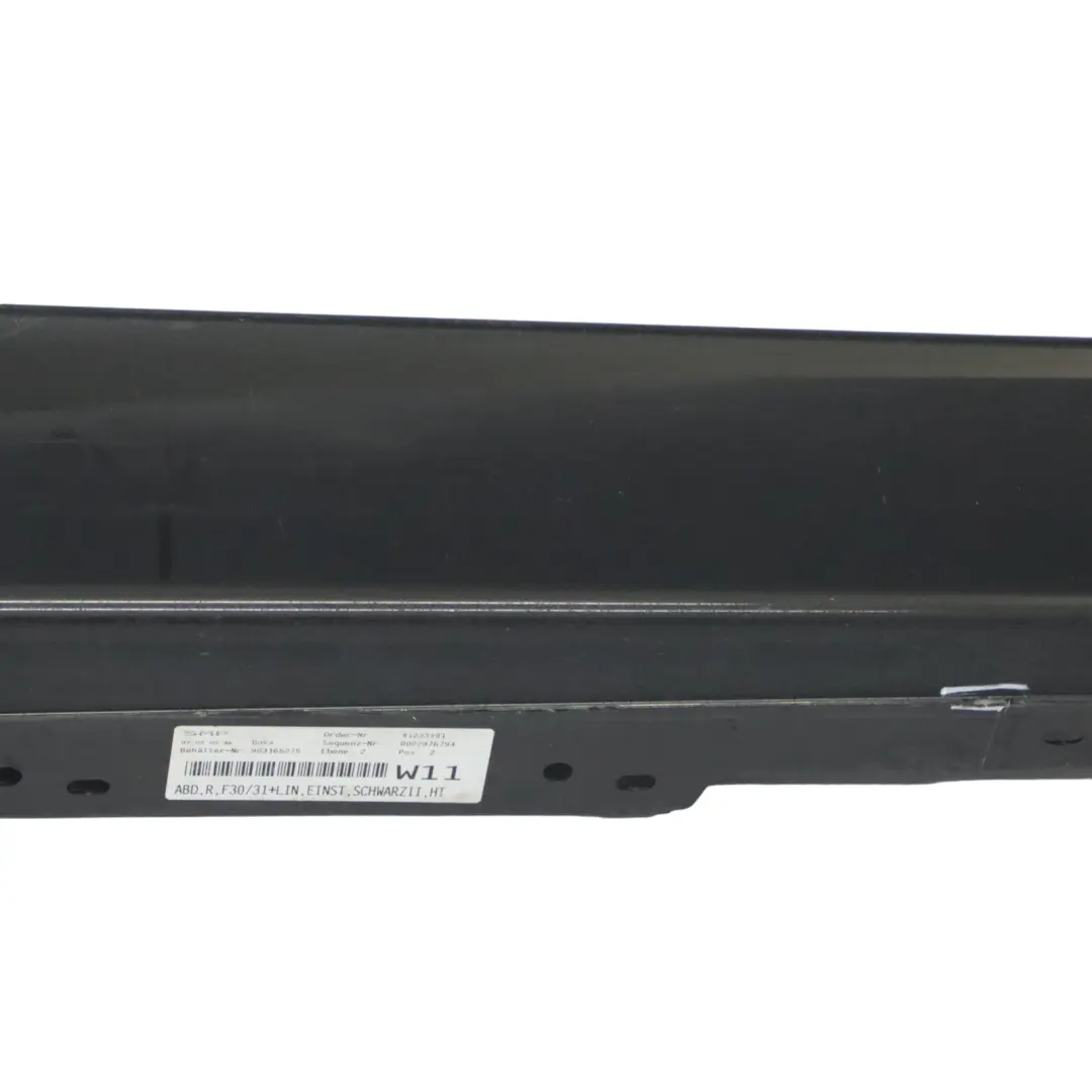 BMW F30 F31 Gonna laterale Sill Striscia di copertura destra Schwarz 2 Nero 668 - SKU 7312752-SCH1 - Numero di parte 7312752