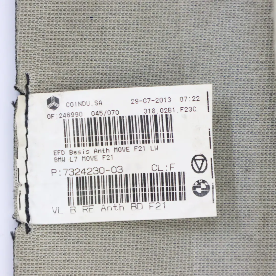  Respaldo BMW F21 F22 F23 F32 Delantero Derecho Tela Move Antracita - SKU 7324230-2 - Número de pieza 7324230