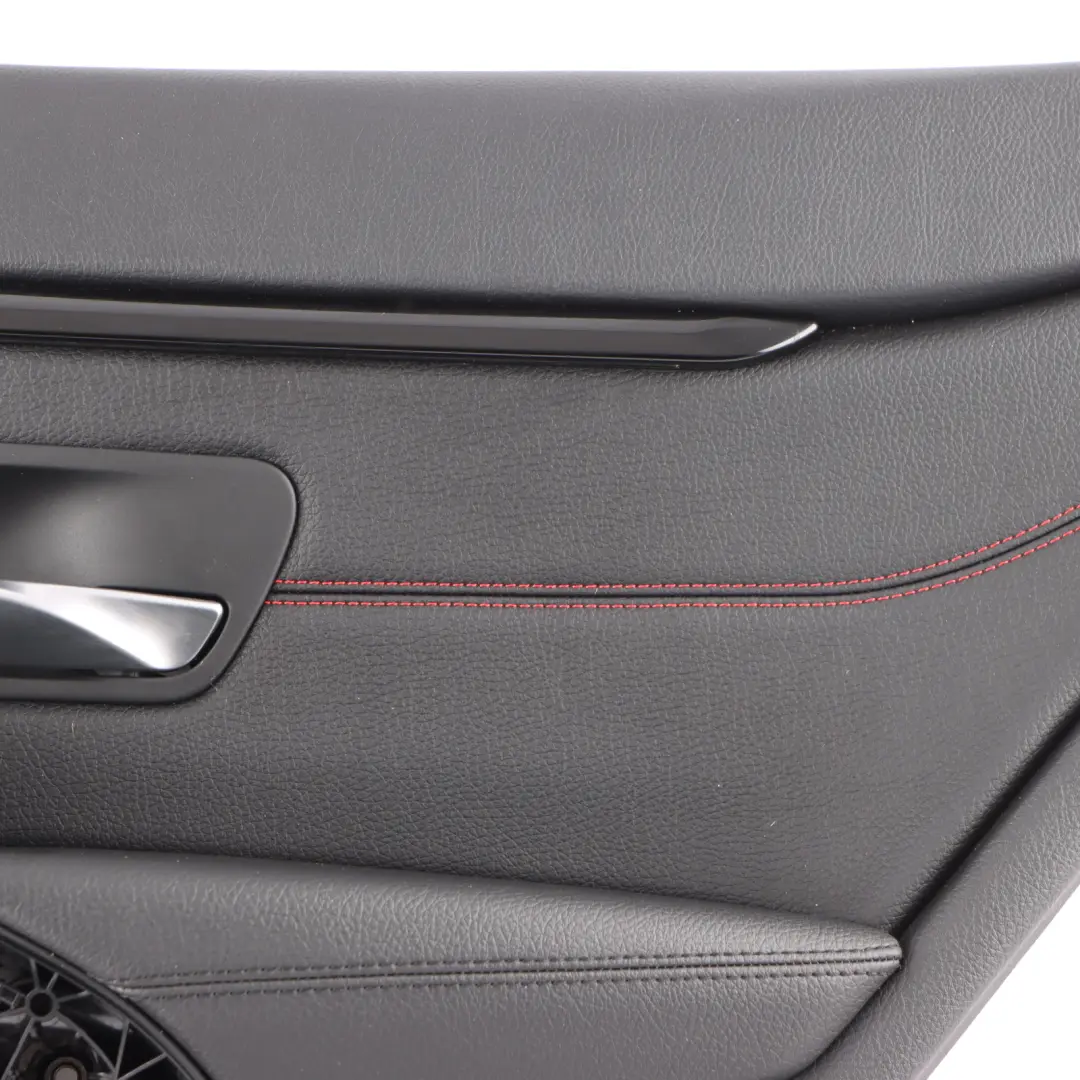 Door Card Trim Rear Right O/S Panelling Lining Leather Black Red to BMW F36 with Part number 7346344 BMW F36 Door Card Trim Rear Right O/S Panelling Lining Leather Black Red - SKU 7346344 - Part number 7346344