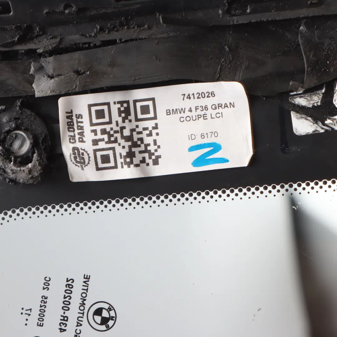 Szyba Boczna Karoseryjna Tył Prawo Przyciemniana do BMW F36 o numerze 7412026 BMW F36 Szyba Boczna Karoseryjna Tył Prawo Przyciemniana - SKU 7412026 - Numer Części 7412026
