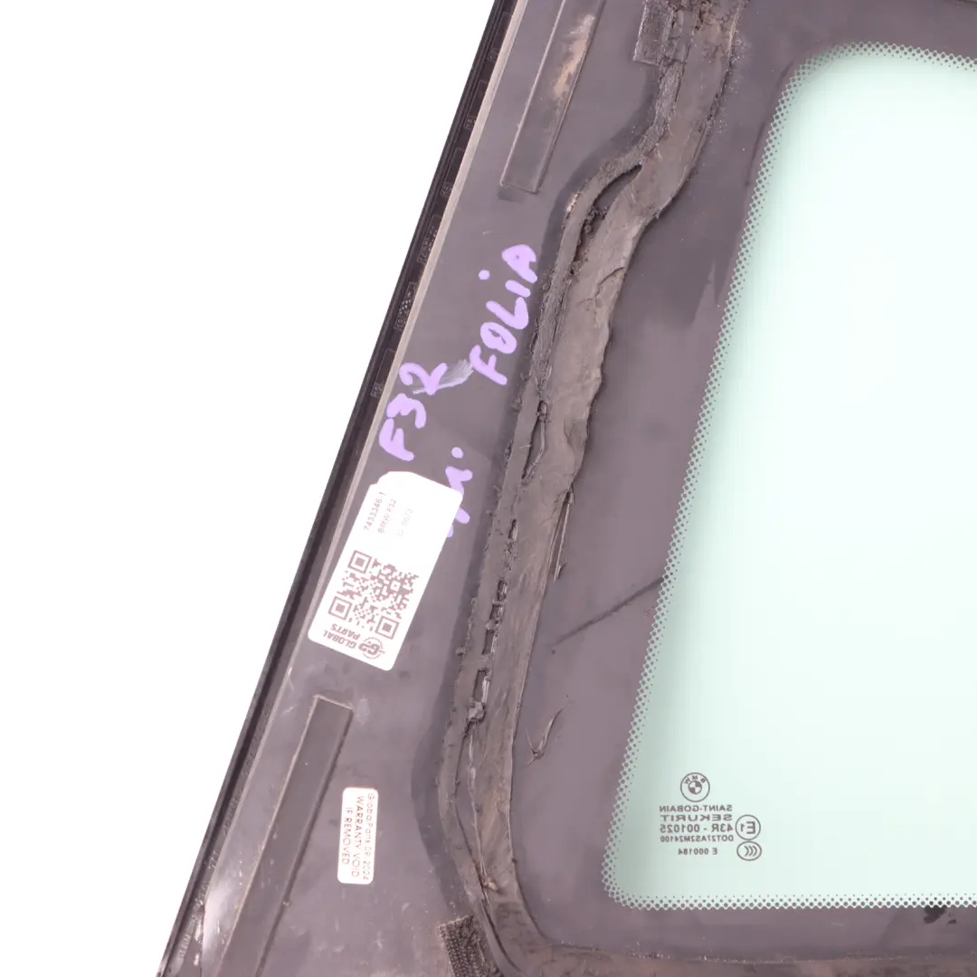  Window Glass BMW F32 Side Fixed Body Rear Right O/S AS2 - SKU 7433346-1 - Part number 7433346