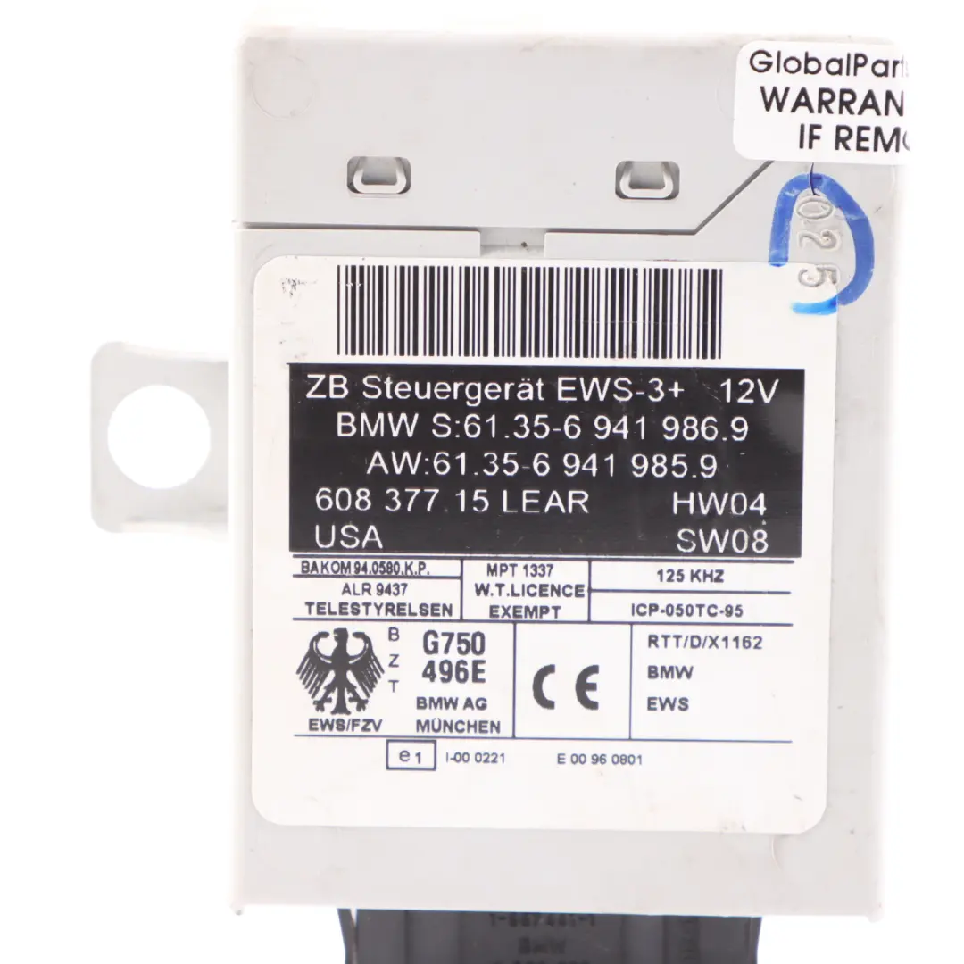 116PS Steuergerät 7557395 EWS + Schlüssel Schaltgetriebe für MINI Cooper R50 W10 mit Teilenummer 7545789 MINI Cooper R50 W10 116PS Steuergerät 7557395 EWS + Schlüssel Schaltgetriebe - SKU 7545789-10 - Teilenummer 7545789