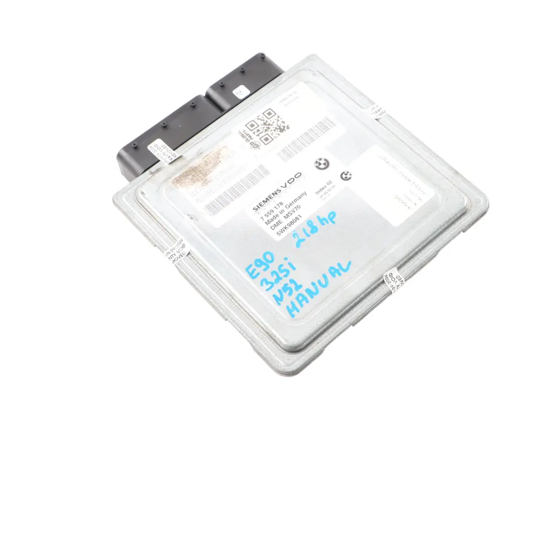 BMW E60 E90 E91 325i 525i N52 218HP Engine Control Unit ECU DME Manual - SKU 7559178-12 - Part number 7559178