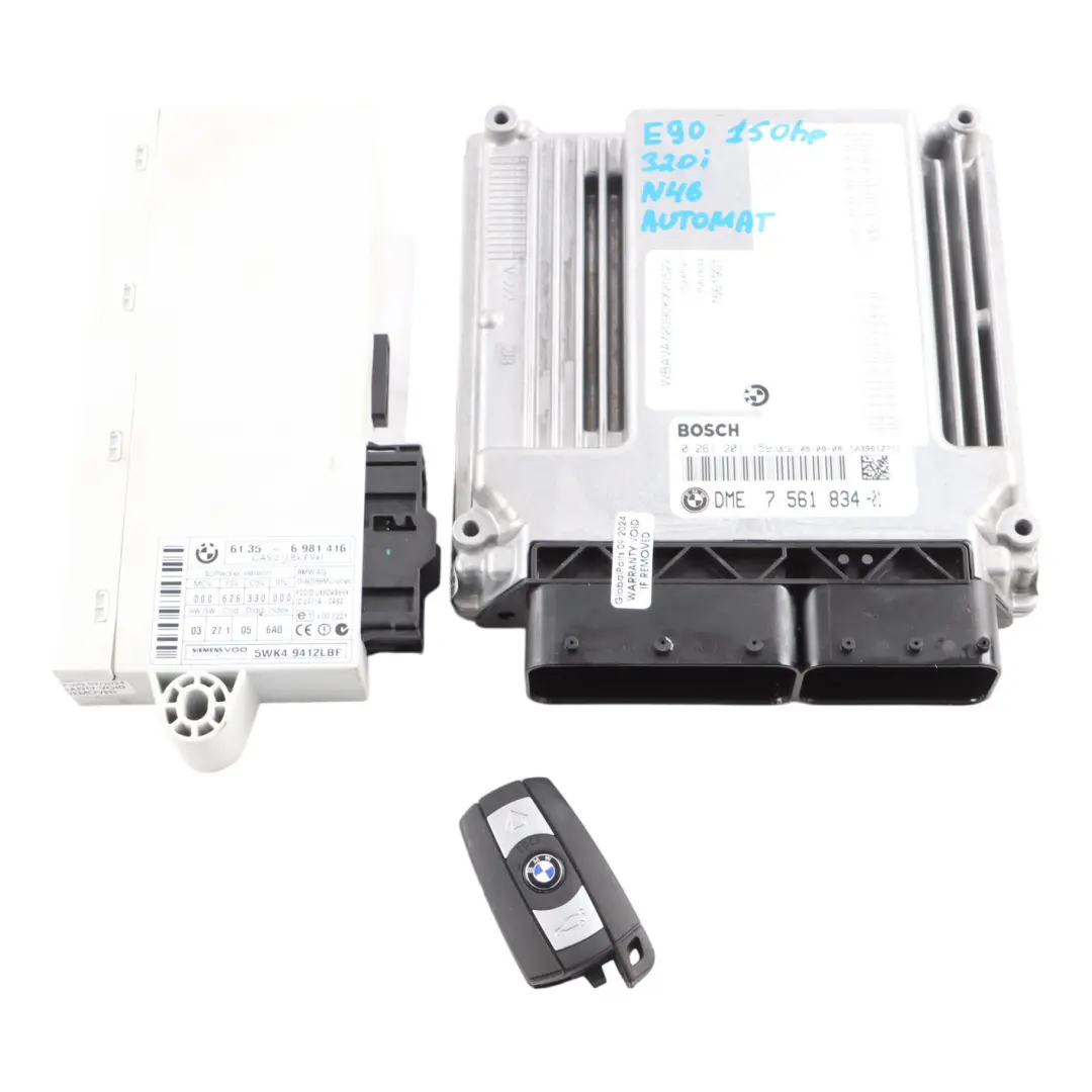 BMW E87 E90 E91 120i 320i N46 150HP ECU KIT DME CAS2 Key Automatic - SKU 7561834-14 - Numéro de pièce 7561834