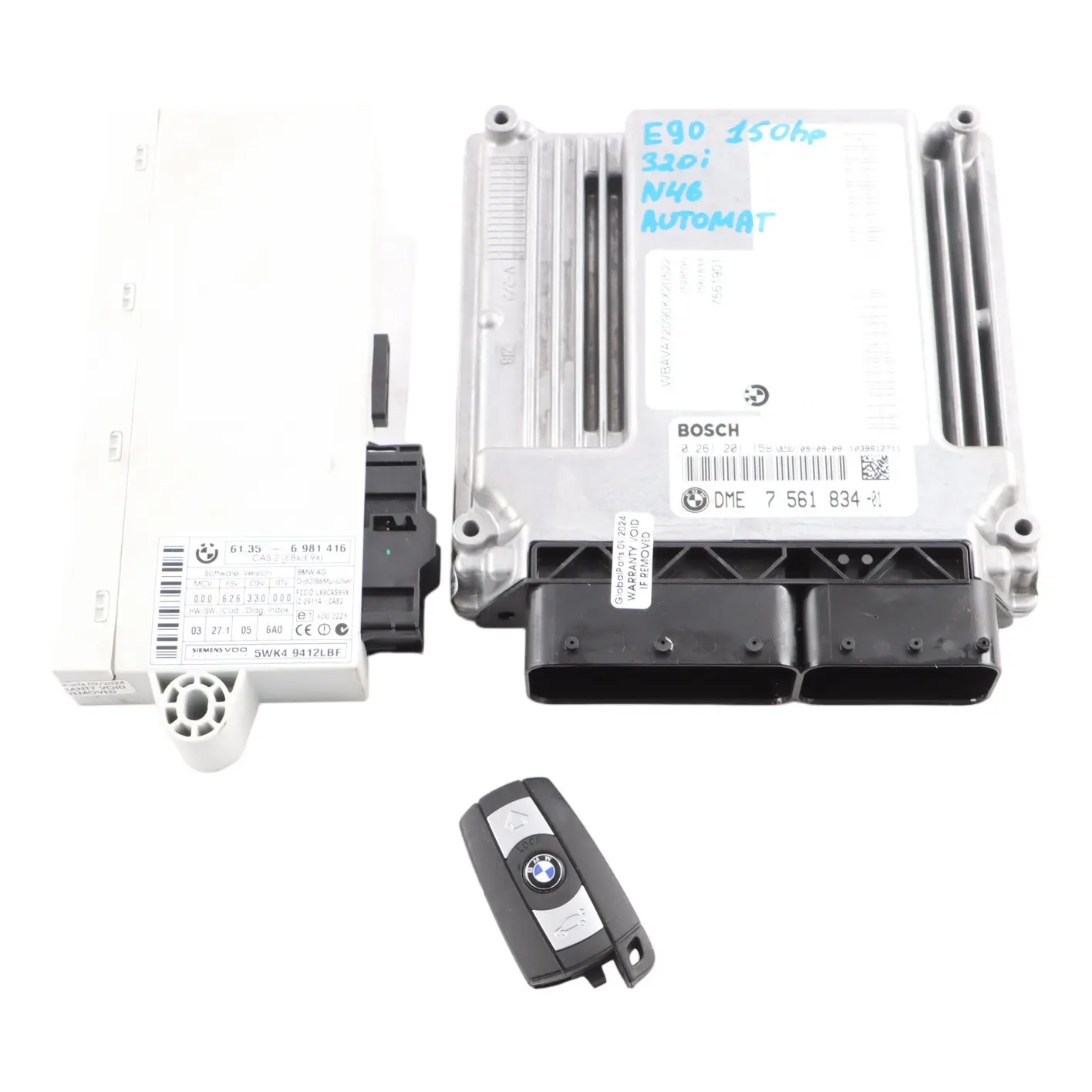 BMW E87 E90 E91 120i 320i N46 150HP ECU KIT DME 7561834 CAS2 + Key Automatic