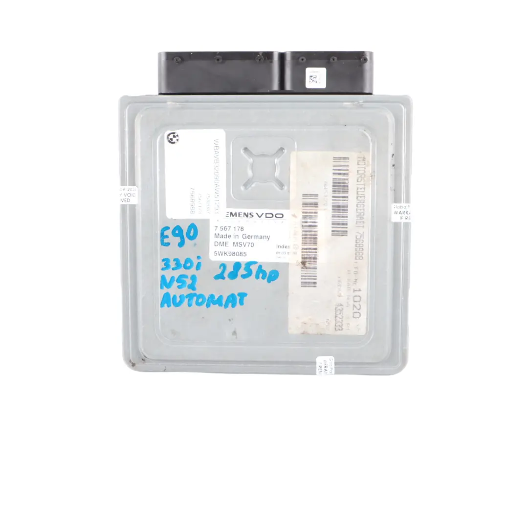 BMW E90 330i N52B30A 258HP ECU Kit DME CAS3 Key Automatic Transmission - SKU 7567178-13 - Part number 7567178