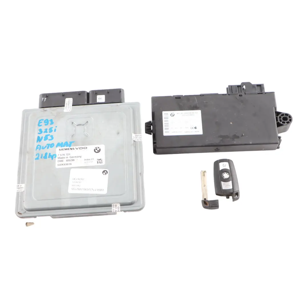 BMW E90 E93 325i N53 Engine Control Unit Module DME CAS3 Key Automatic - SKU 7576721-1 - Part number 7576721