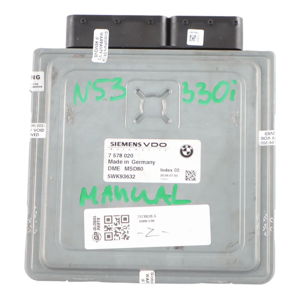 N53 272HP ECU Engine Control DME Manual to BMW E60 E90 LCI 530i 330i with Part number 7578020 BMW E60 E90 LCI 530i 330i N53 272HP ECU Engine Control DME Manual - SKU 7578020-5 - Part number 7578020