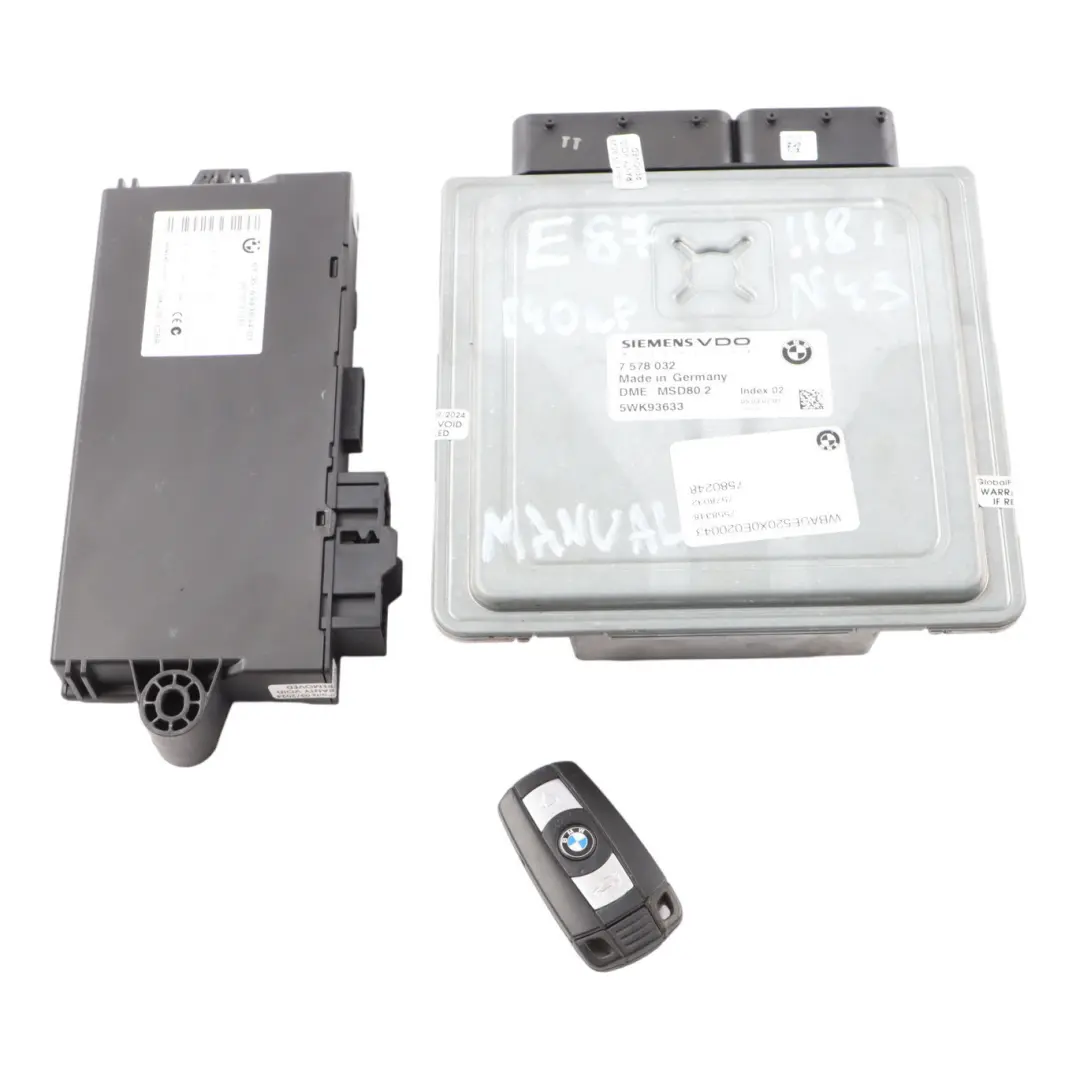 N43 118i Engine ECU DME Kit CAS3 + Key Manual to BMW E81 E87 LCI E90 E91 with Part number 7578032 BMW E81 E87 LCI E90 E91 N43 118i Engine ECU DME Kit CAS3 + Key Manual - SKU 7578032-1 - Part number 7578032
