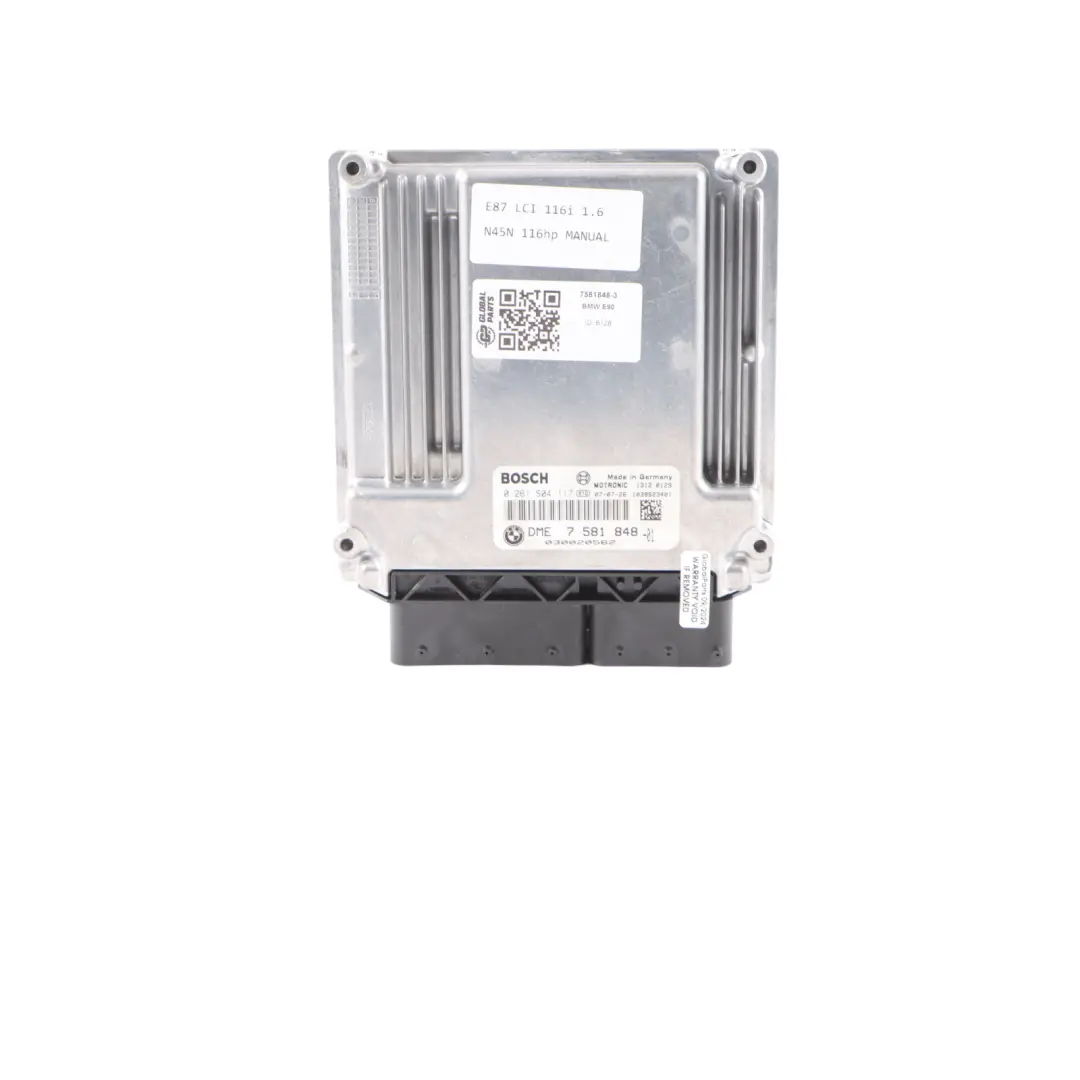 N45N ECU Kit DME CAS3 + Keys Manual to BMW E81 E87 LCI E90 116i 316i with Part number 7581848 BMW E81 E87 LCI E90 116i 316i N45N ECU Kit DME CAS3 + Keys Manual - SKU 7581848-3 - Part number 7581848