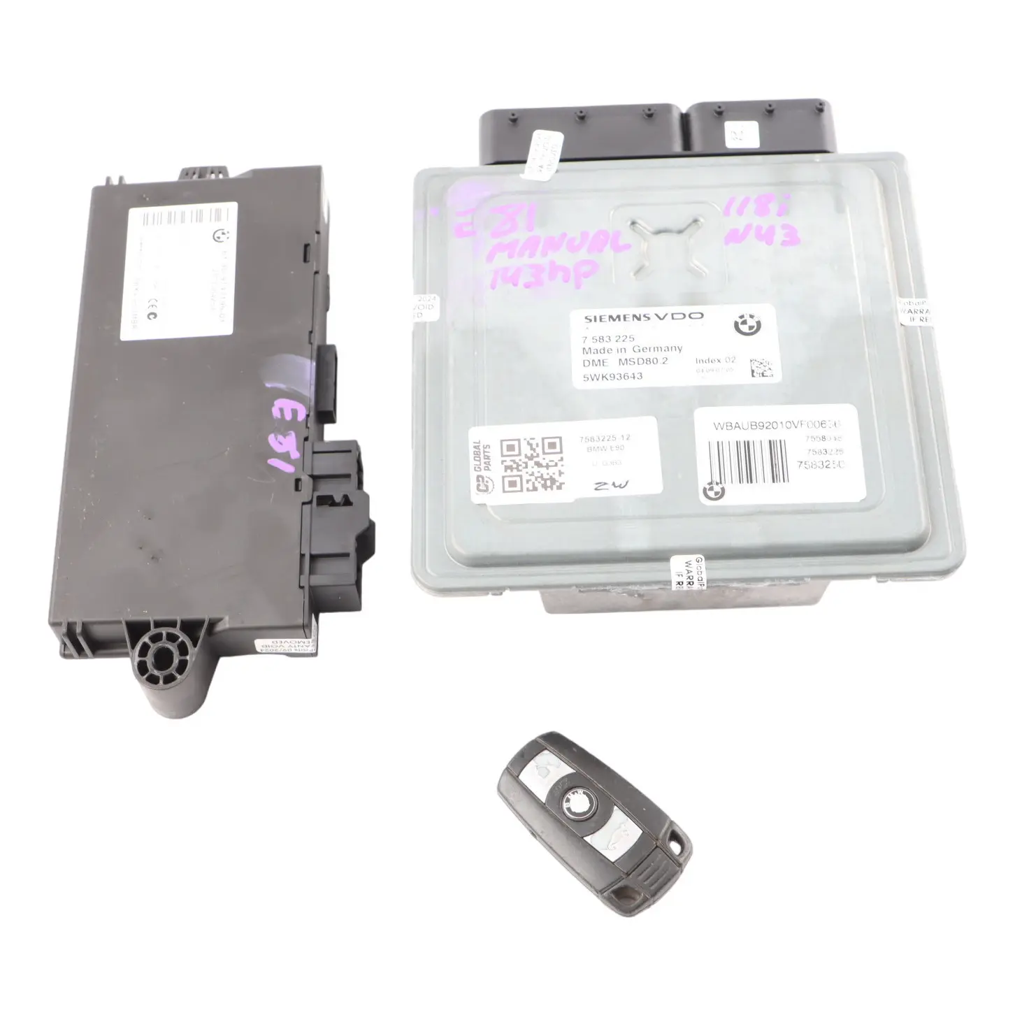 BMW E81 E87 LCI E90 E91 118i 318i N43 Commande Dme 7583225 CAS3 + Conclusions