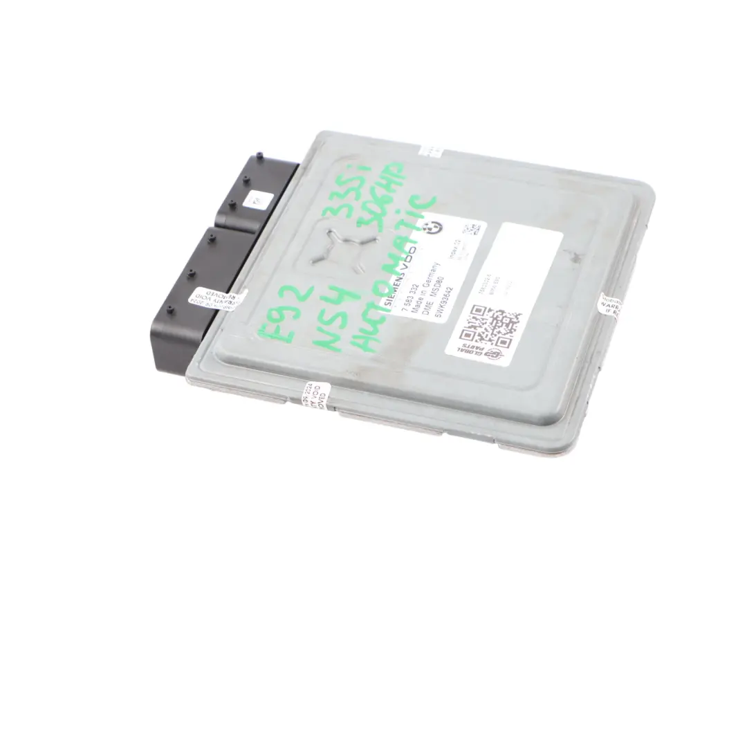 N54 306HP Petrol Engine Control Unit DME Automatic to BMW E90 E91 E92 335i with Part number 7583332 BMW E90 E91 E92 335i N54 306HP Petrol Engine Control Unit DME Automatic - SKU 7583332-6 - Part number 7583332