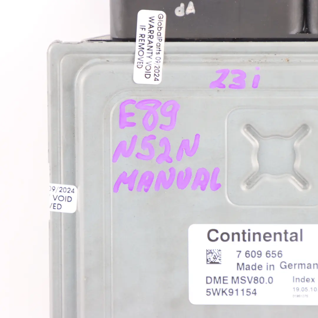 BMW Z4 E89 Roadster 23i N52N 204HP Engine Conrol Unit ECU DME Manual - SKU 7609656 - Part number 7609656