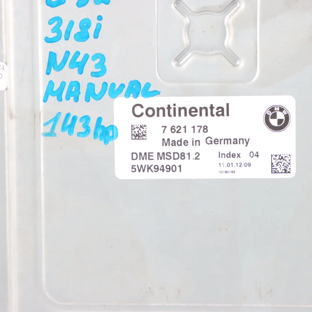 N43 118i 318i ECU Kit DME CAS3 Lock + Key Manual to BMW E81 E87 LCI E90 with Part number 7621178 BMW E81 E87 LCI E90 N43 118i 318i ECU Kit DME CAS3 Lock + Key Manual - SKU 7621178-8 - Part number 7621178