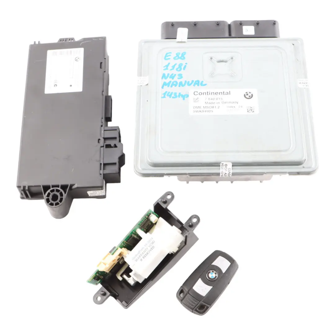 N43 118i 143HP ECU Unit Kit DME CAS3 Lock + Key Manual to BMW E81 E82 E88 with Part number 7640015 BMW E81 E82 E88 N43 118i 143HP ECU Unit Kit DME CAS3 Lock + Key Manual - SKU 7640015-2 - Part number 7640015