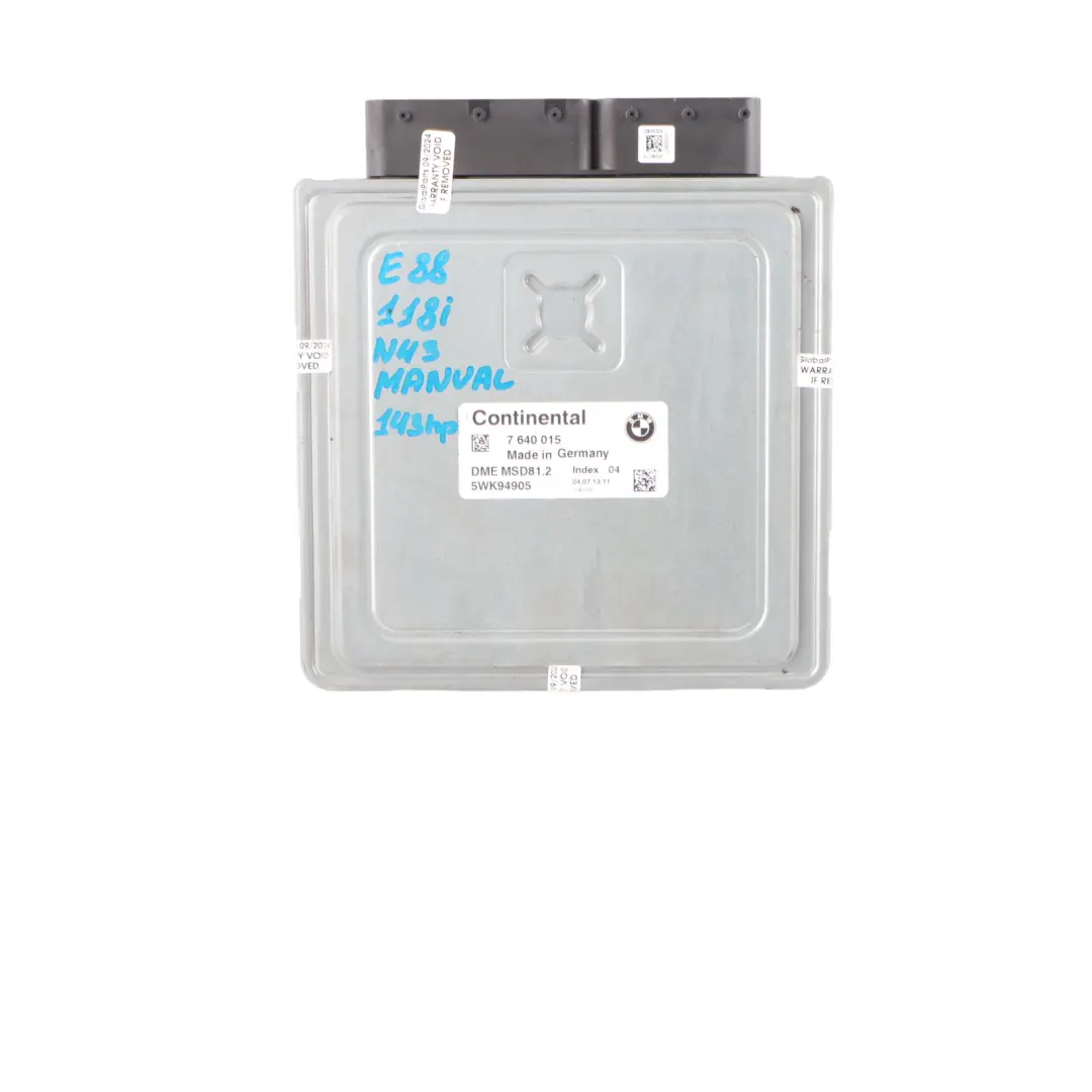 N43 118i 143HP ECU Unit Kit DME CAS3 Lock + Key Manual to BMW E81 E82 E88 with Part number 7640015 BMW E81 E82 E88 N43 118i 143HP ECU Unit Kit DME CAS3 Lock + Key Manual - SKU 7640015-2 - Part number 7640015