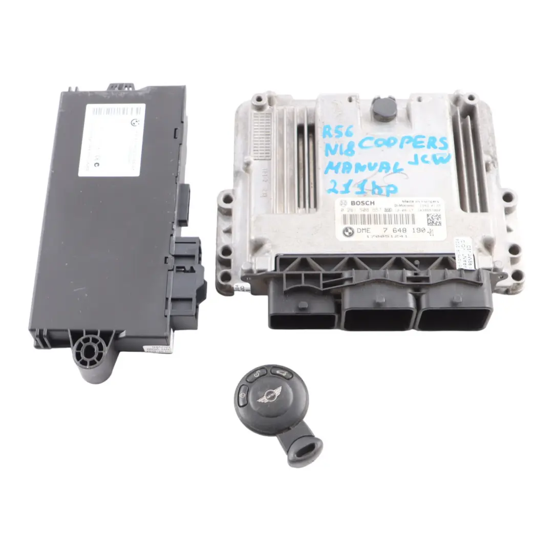 Mini Cooper S R56 LCI N18 1.6 211HP Engine Kit ECU DME CAS3 + Key Manual - SKU 7648190-3 - Part number 7648190