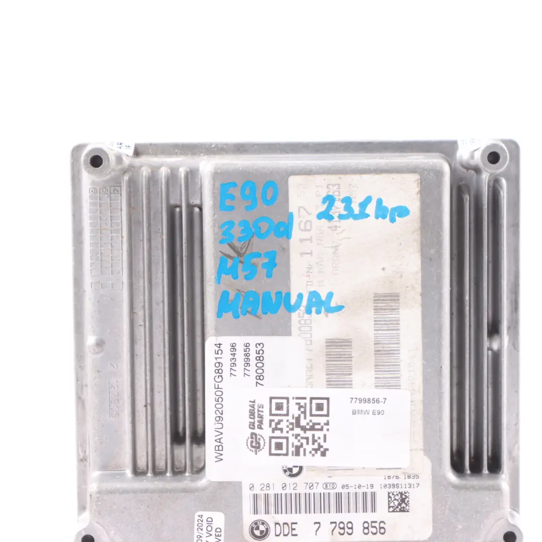 BMW E60 E61 E90 330d 530d M57N2 231HP Engine Control Unit ECU Manual - SKU 7799856-7 - Part number 7799856