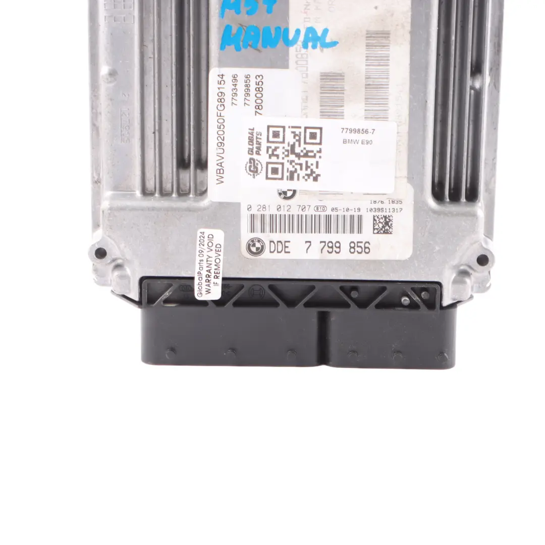 M57N2 231HP Engine Control Unit ECU Manual to BMW E60 E61 E90 330d 530d with Part number 7799856 BMW E60 E61 E90 330d 530d M57N2 231HP Engine Control Unit ECU Manual - SKU 7799856-7 - Part number 7799856