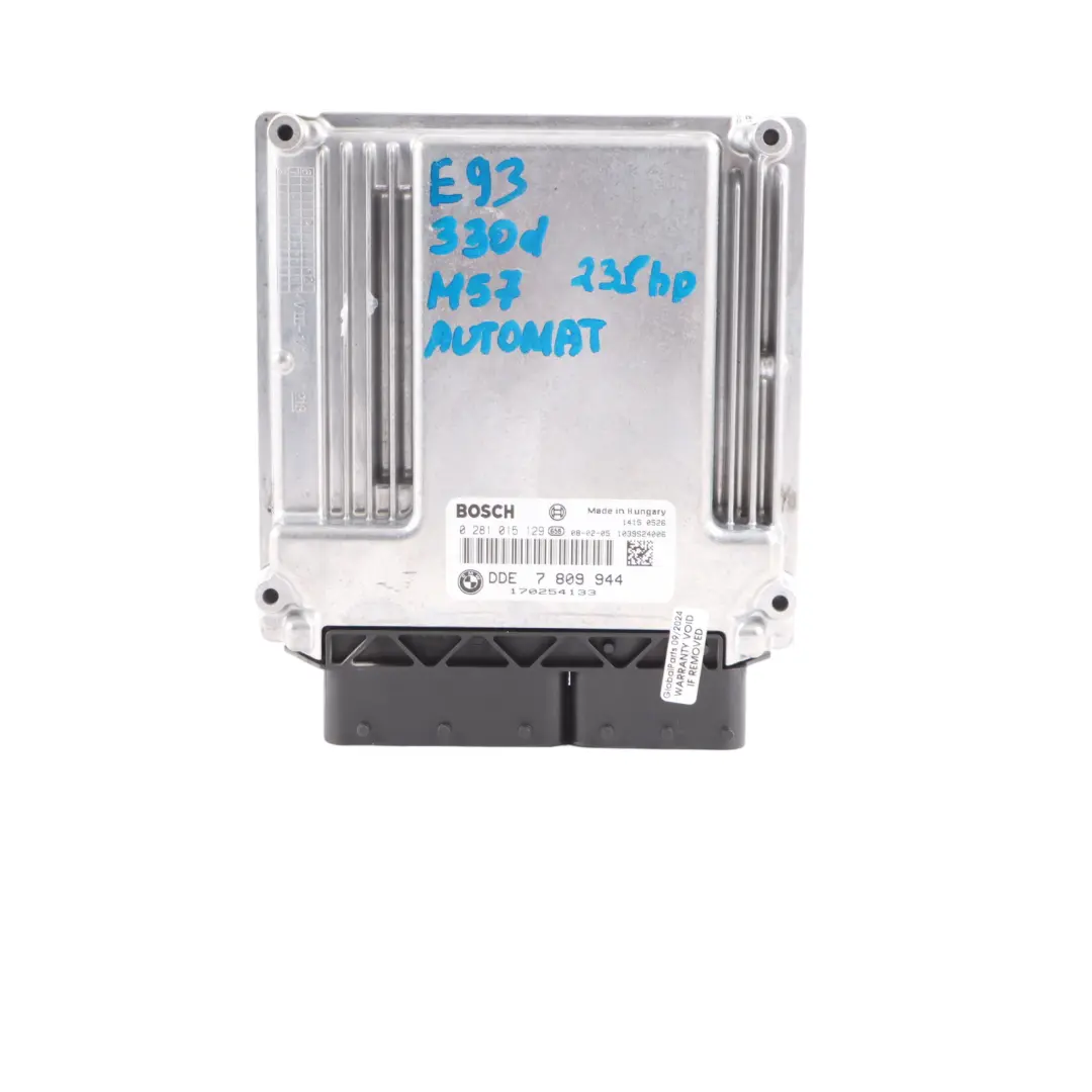 BMW E60 E61 E90 E91 330d 530d M57N2 231HP Engine ECU KIT DDE CAS3 + Key - SKU 7809944-4 - Part number 7809944