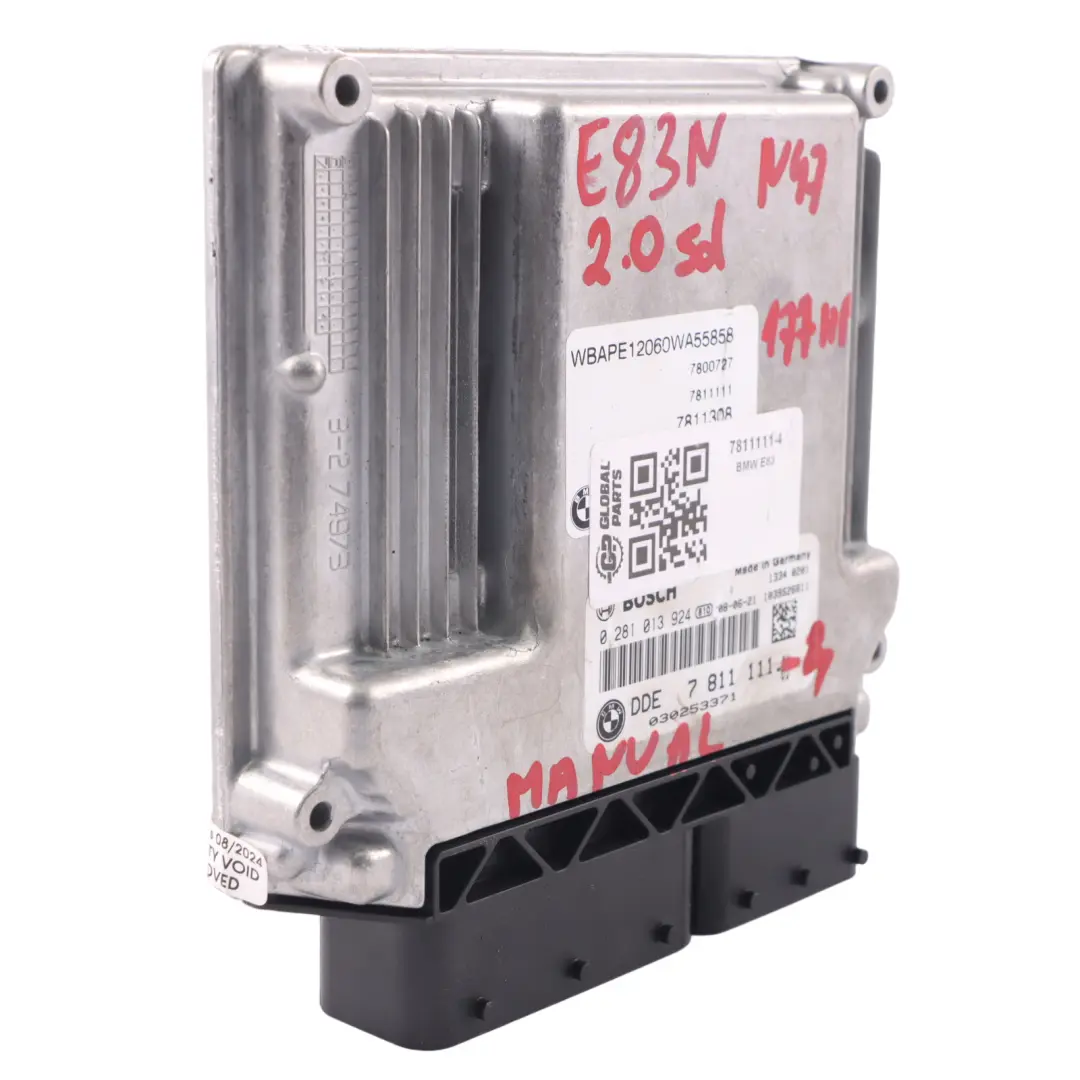 BMW X3 E83 LCI 2.0d N47 177HP Unité contrôle moteur ECU Kit DDE Manuel - SKU 7811111-4 - Numéro de pièce 7811111
