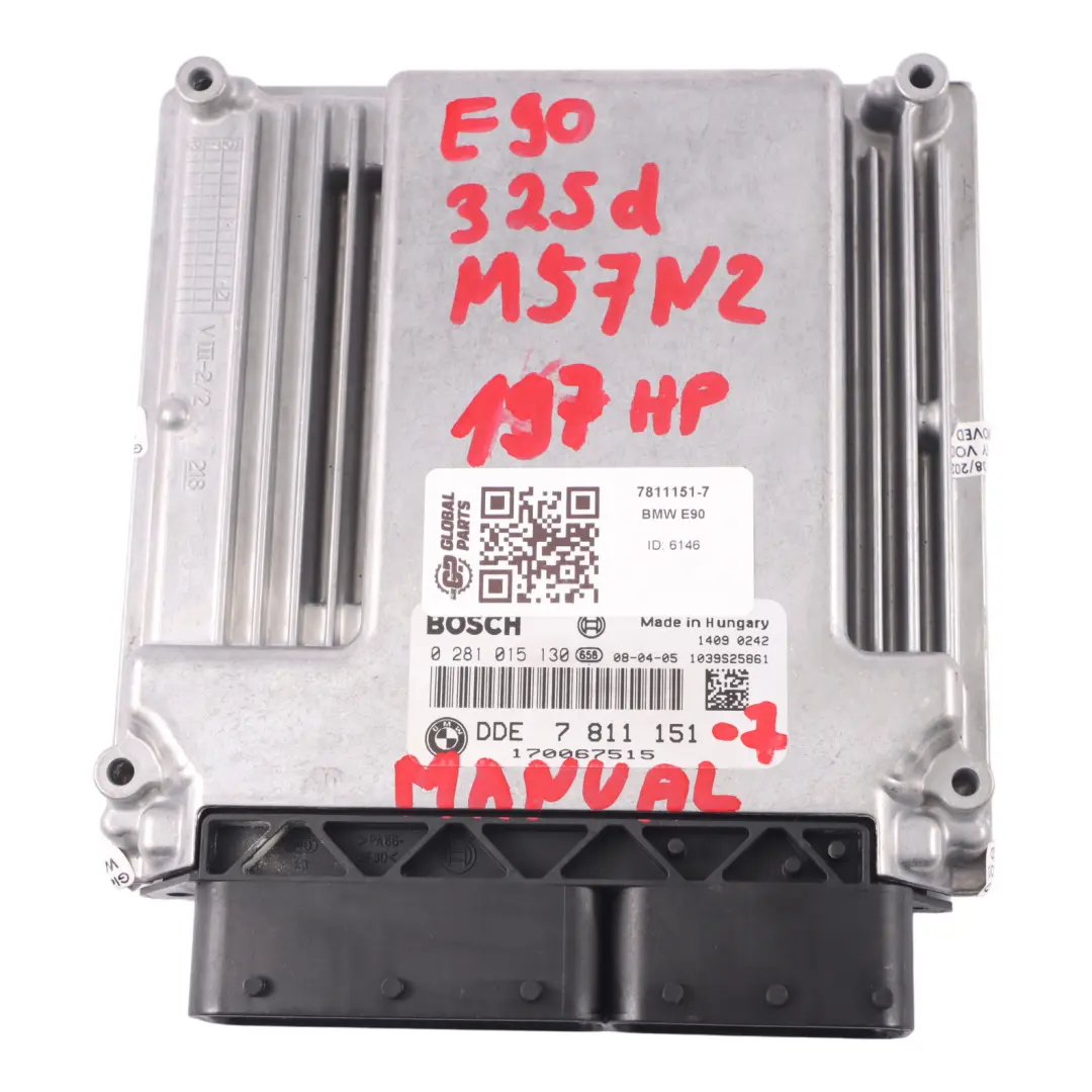 M57N2 ECU Engine Control Unit DDE Manual to BMW E60 LCI E90 325d 525d with Part number 7811151 BMW E60 LCI E90 325d 525d M57N2 ECU Engine Control Unit DDE Manual - SKU 7811151-7 - Part number 7811151