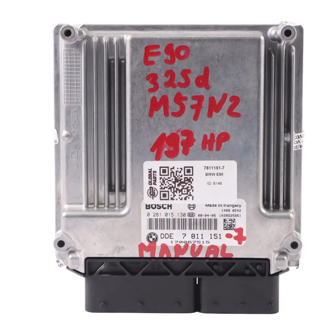 BMW E60 LCI E90 325d 525d M57N2 ECU Unidad Control Motor DDE Manual - SKU 7811151-7 - Número de pieza 7811151