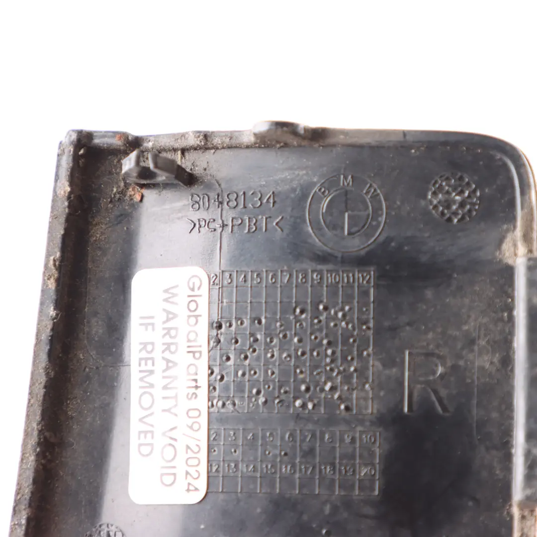 Bumper Right O/S Towing Eye Cover Black Sapphire - 475 to BMW X3 F25 M Sport Rear with Part number 8048134 BMW X3 F25 M Sport Rear Bumper Right O/S Towing Eye Cover Black Sapphire - 475 - SKU 8048134-BS - Part number 8048134