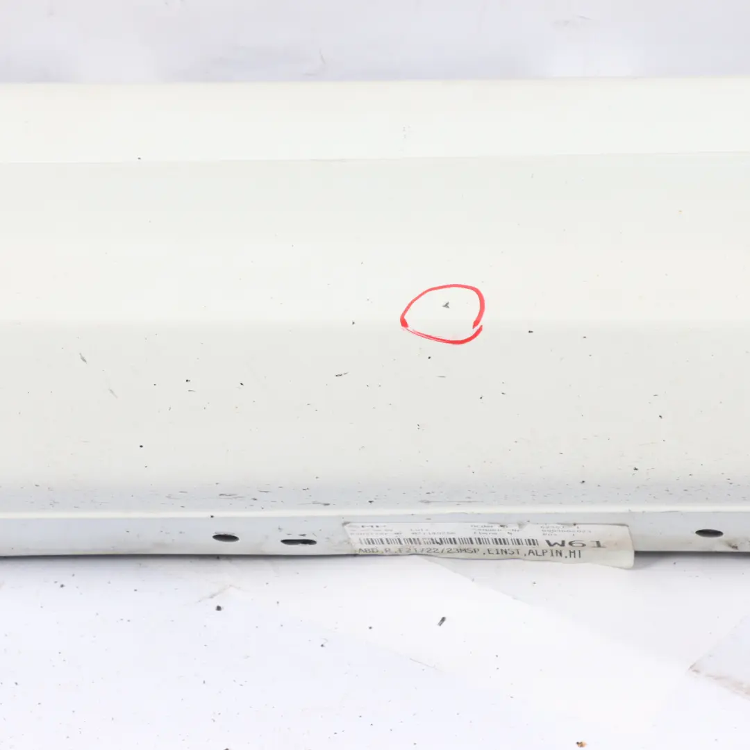 Sill Strip Side Skirt Right O/S Alpinweiss Alpine White 300 to BMW F21 F22 M Sport with Part number 8056818 BMW F21 F22 M Sport Sill Strip Side Skirt Right O/S Alpinweiss Alpine White 300 - SKU 8056818-AW1 - Part number 8056818