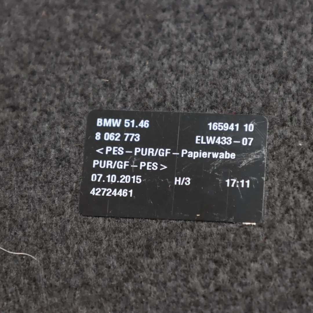 Parcel Shelf Trunk Front Boot Luggage Compartment Anthracite to BMW F36 with Part number 8062773 BMW F36 Parcel Shelf Trunk Front Boot Luggage Compartment Anthracite - SKU 8062773-1 - Part number 8062773