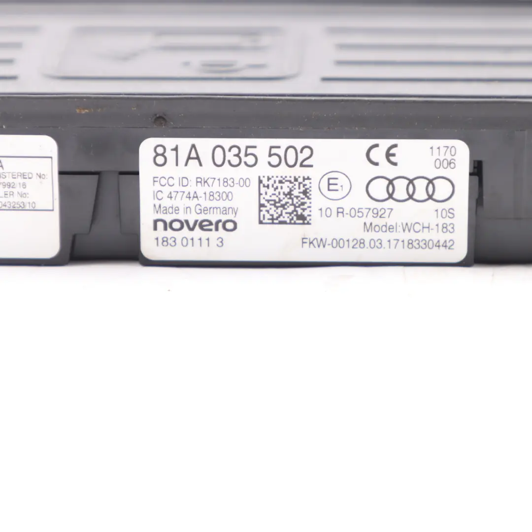 Audi A3 8V Caricabatterie Console Centrale Unità Modulo Ricarica - SKU 81A035502 - Numero di parte 81A035502