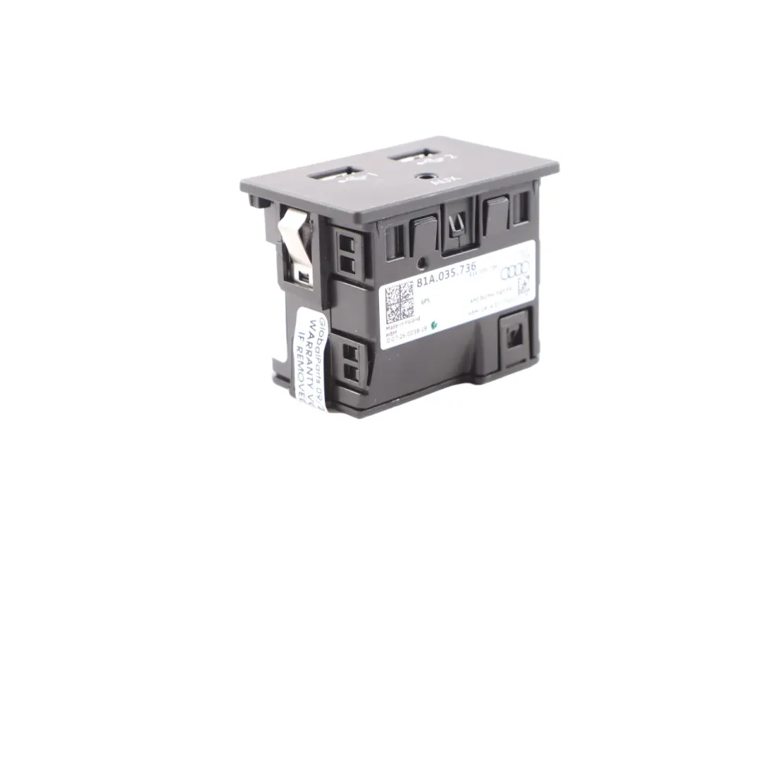 Conector Entrada Auxiliar USB Panel Puerto Multimedia para Audi A3 8V con número de pieza 81A035736 Audi A3 8V Conector Entrada Auxiliar USB Panel Puerto Multimedia - SKU 81A035736 - Número de pieza 81A035736