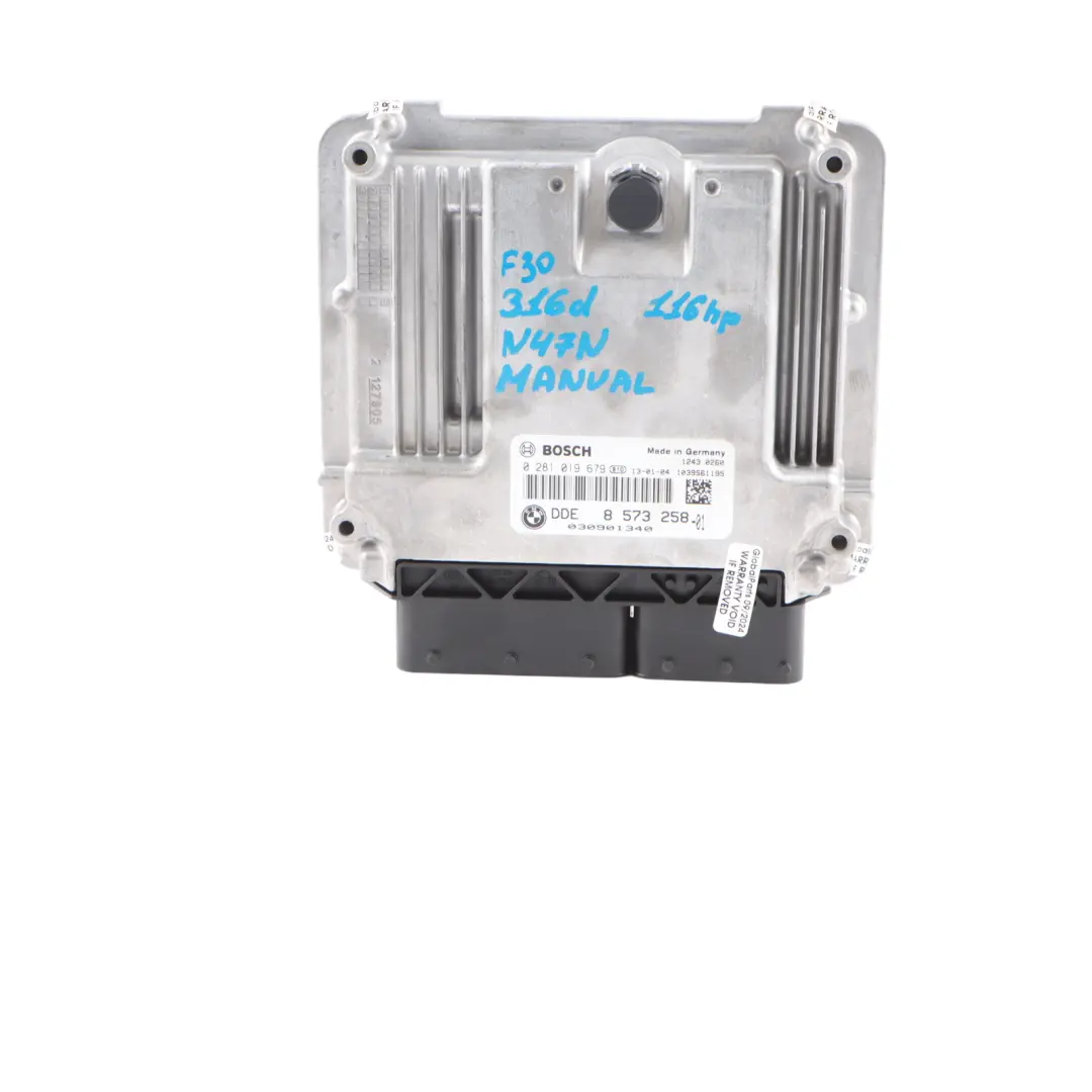 BMW F30 316d N47N 116HP ECU Kit DDE + Keys + FEM Manual - SKU 8573258-11 - Part number 8573258