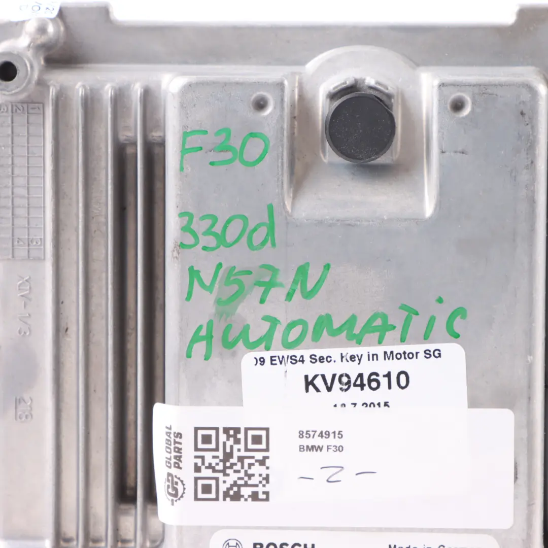 N57N 258HP Diesel Engine Control Unit ECU DDE Automatic to BMW F30 330d with Part number 8574915 BMW F30 330d N57N 258HP Diesel Engine Control Unit ECU DDE Automatic - SKU 8574915 - Part number 8574915